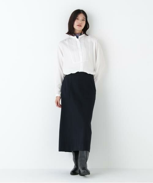 human woman / ヒューマンウーマン シャツ・ブラウス | ◆ピンタックバンドカラーブラウス | 詳細2