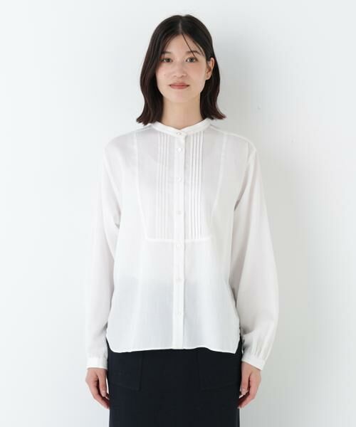 human woman / ヒューマンウーマン シャツ・ブラウス | ◆ピンタックバンドカラーブラウス | 詳細3