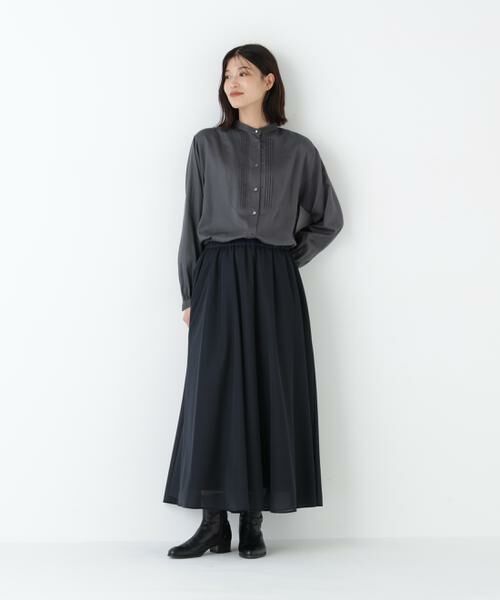 human woman / ヒューマンウーマン シャツ・ブラウス | ◆ピンタックバンドカラーブラウス | 詳細8