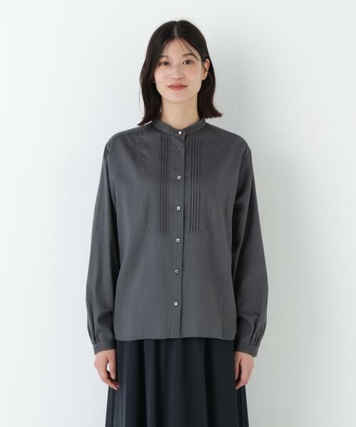 human woman / ヒューマンウーマン シャツ・ブラウス | ◆ピンタックバンドカラーブラウス | 詳細10