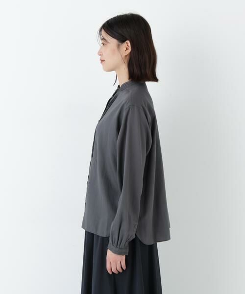 human woman / ヒューマンウーマン シャツ・ブラウス | ◆ピンタックバンドカラーブラウス | 詳細11