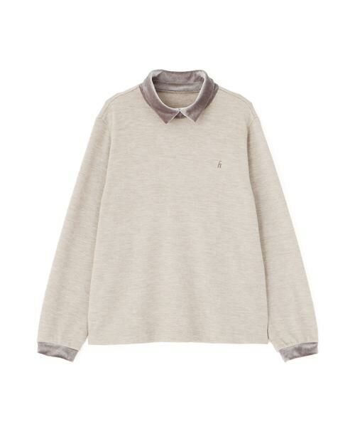 human woman / ヒューマンウーマン カットソー | ◆ベロアドッキングプルオーバー | 詳細1