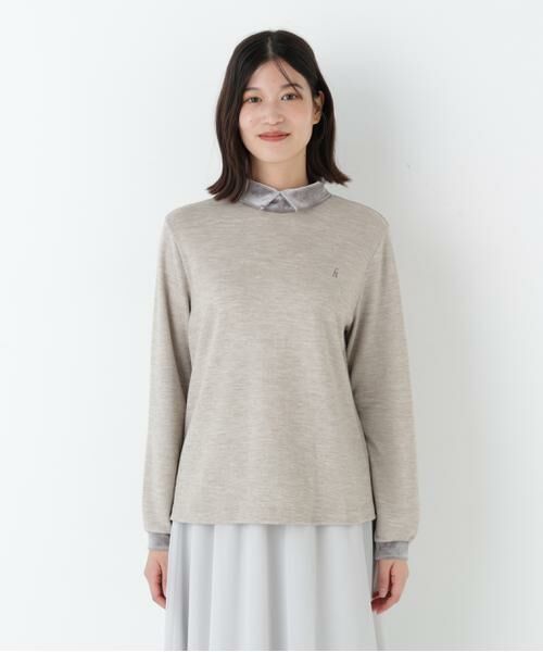 human woman / ヒューマンウーマン カットソー | ◆ベロアドッキングプルオーバー | 詳細3