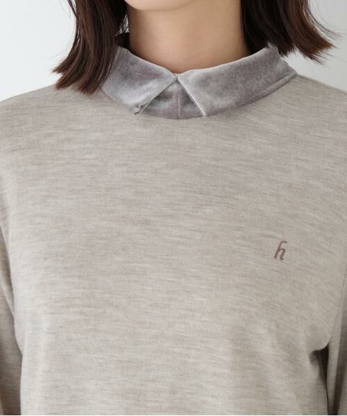 human woman / ヒューマンウーマン カットソー | ◆ベロアドッキングプルオーバー | 詳細6