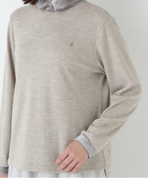 human woman / ヒューマンウーマン カットソー | ◆ベロアドッキングプルオーバー | 詳細7