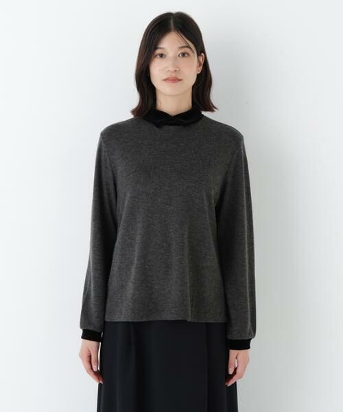 human woman / ヒューマンウーマン カットソー | ◆ベロアドッキングプルオーバー | 詳細12