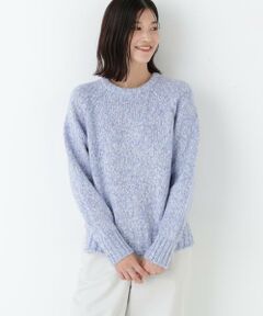 human woman / ヒューマンウーマン ニット・セーター | ◆ＭＩＸヤーンクルーネックラグランプルオーバー