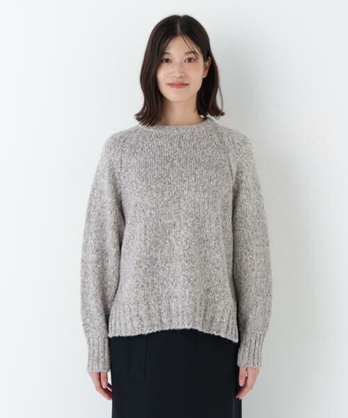human woman / ヒューマンウーマン ニット・セーター | ◆ＭＩＸヤーンクルーネックラグランプルオーバー | 詳細4