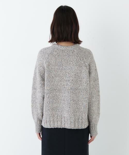 human woman / ヒューマンウーマン ニット・セーター | ◆ＭＩＸヤーンクルーネックラグランプルオーバー | 詳細5