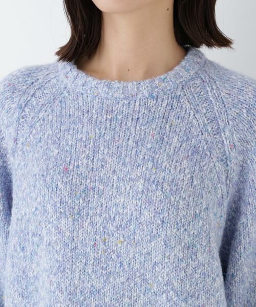 human woman / ヒューマンウーマン ニット・セーター | ◆ＭＩＸヤーンクルーネックラグランプルオーバー | 詳細13