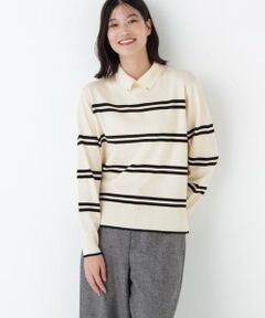 human woman / ヒューマンウーマン ニット・セーター | ◆ハイゲージプレーティング天竺衿付きニット