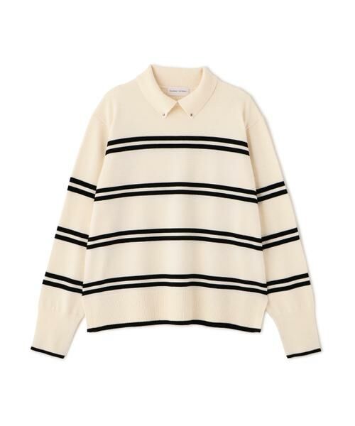 human woman / ヒューマンウーマン ニット・セーター | ◆ハイゲージプレーティング天竺衿付きニット | 詳細1