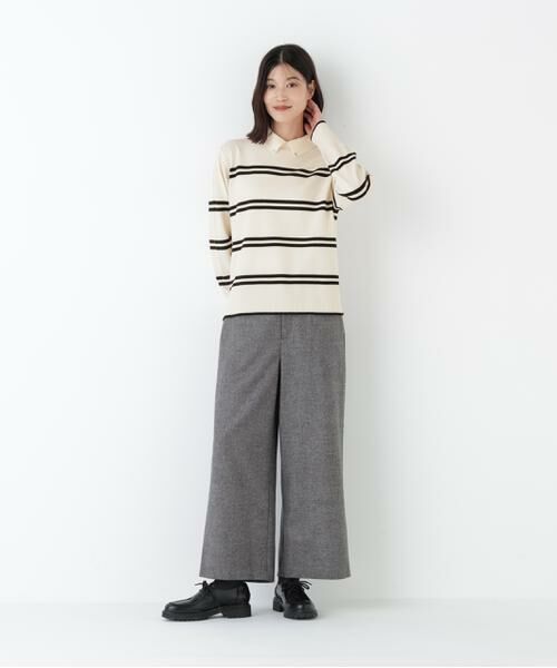 human woman / ヒューマンウーマン ニット・セーター | ◆ハイゲージプレーティング天竺衿付きニット | 詳細2