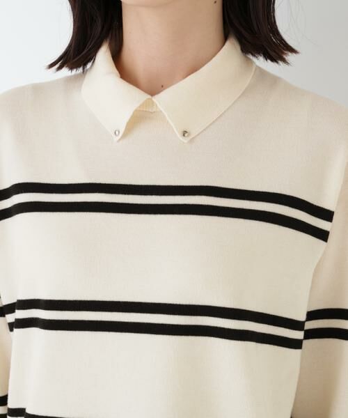 human woman / ヒューマンウーマン ニット・セーター | ◆ハイゲージプレーティング天竺衿付きニット | 詳細6