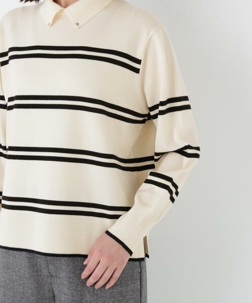 human woman / ヒューマンウーマン ニット・セーター | ◆ハイゲージプレーティング天竺衿付きニット | 詳細7