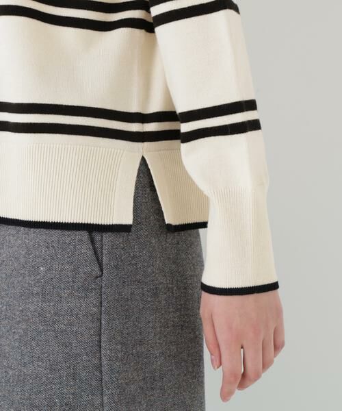 human woman / ヒューマンウーマン ニット・セーター | ◆ハイゲージプレーティング天竺衿付きニット | 詳細8