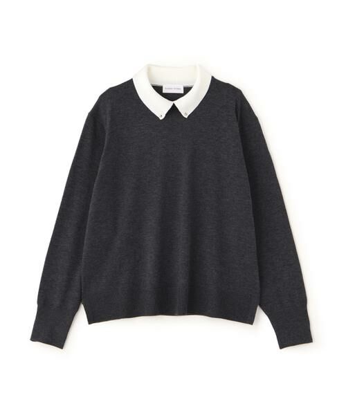 human woman / ヒューマンウーマン ニット・セーター | ◆ハイゲージプレーティング天竺衿付きニット | 詳細10