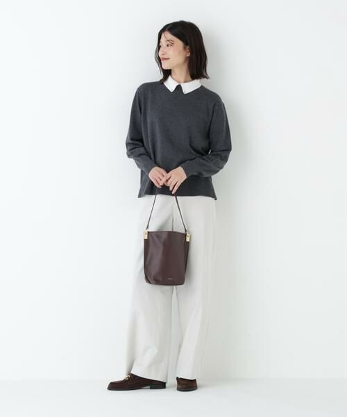 human woman / ヒューマンウーマン ニット・セーター | ◆ハイゲージプレーティング天竺衿付きニット | 詳細11