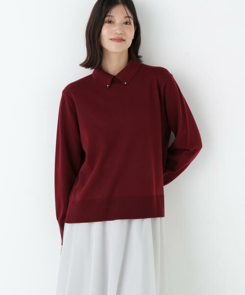 human woman / ヒューマンウーマン ニット・セーター | ◆ハイゲージプレーティング天竺衿付きニット | 詳細16