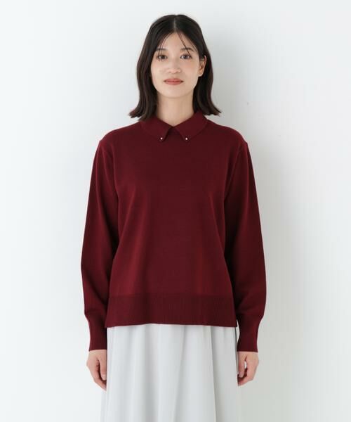 human woman / ヒューマンウーマン ニット・セーター | ◆ハイゲージプレーティング天竺衿付きニット | 詳細18