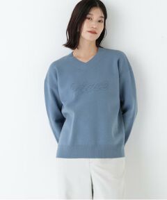 human woman / ヒューマンウーマン ニット・セーター | ◆レタードジャガードＶネックニット