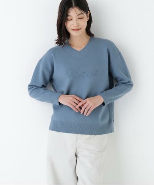 human woman / ヒューマンウーマン ニット・セーター | ◆レタードジャガードＶネックニット | 詳細2