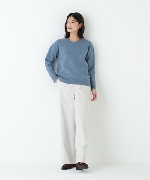 human woman / ヒューマンウーマン ニット・セーター | ◆レタードジャガードＶネックニット | 詳細3