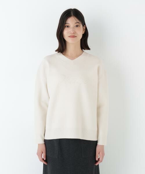 human woman / ヒューマンウーマン ニット・セーター | ◆レタードジャガードＶネックニット | 詳細11