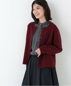 human woman / ヒューマンウーマン アウター | ◆ハイゲージミラノリブクルーネックジャケット