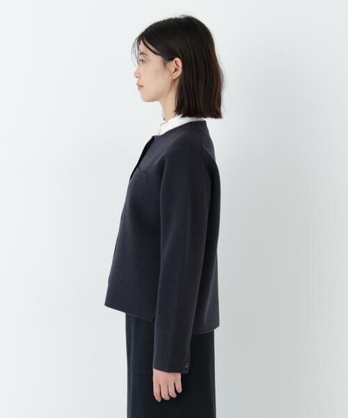 human woman / ヒューマンウーマン アウター | ◆ハイゲージミラノリブクルーネックジャケット | 詳細4