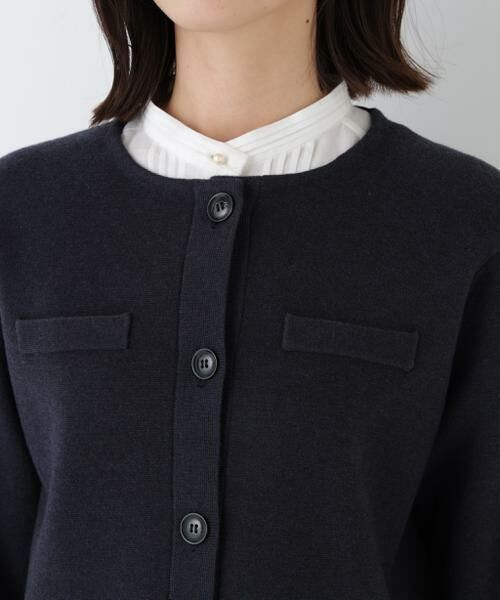 human woman / ヒューマンウーマン アウター | ◆ハイゲージミラノリブクルーネックジャケット | 詳細6