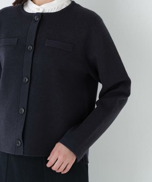 human woman / ヒューマンウーマン アウター | ◆ハイゲージミラノリブクルーネックジャケット | 詳細7