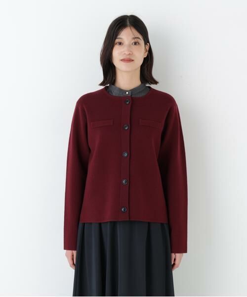 human woman / ヒューマンウーマン アウター | ◆ハイゲージミラノリブクルーネックジャケット | 詳細12