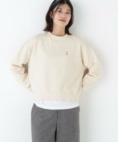 human woman / ヒューマンウーマン カットソー | ◆モチーフワッペン裏起毛スウェット