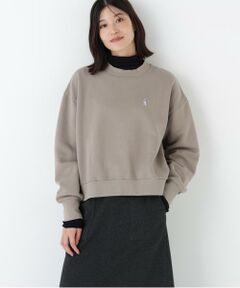 human woman / ヒューマンウーマン カットソー | ◆モチーフワッペン裏起毛スウェット