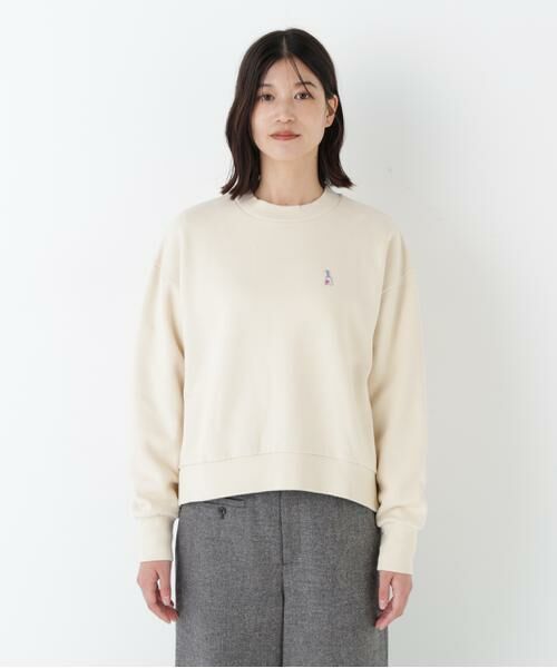 human woman / ヒューマンウーマン カットソー | ◆モチーフワッペン裏起毛スウェット | 詳細3