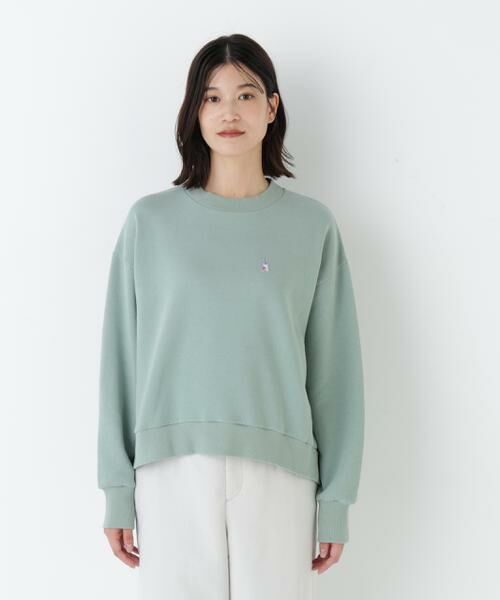 human woman / ヒューマンウーマン カットソー | ◆モチーフワッペン裏起毛スウェット | 詳細9