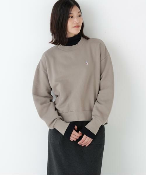 human woman / ヒューマンウーマン カットソー | ◆モチーフワッペン裏起毛スウェット | 詳細13