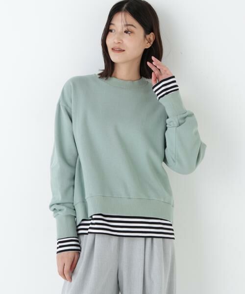 human woman / ヒューマンウーマン カットソー | ◆モチーフワッペンカスタマイズ裏起毛スウェット | 詳細13