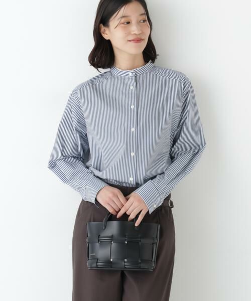 human woman / ヒューマンウーマン シャツ・ブラウス | ◆ドビーストライプレースカラーブラウス | 詳細2