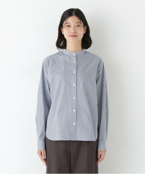 human woman / ヒューマンウーマン シャツ・ブラウス | ◆ドビーストライプレースカラーブラウス | 詳細4