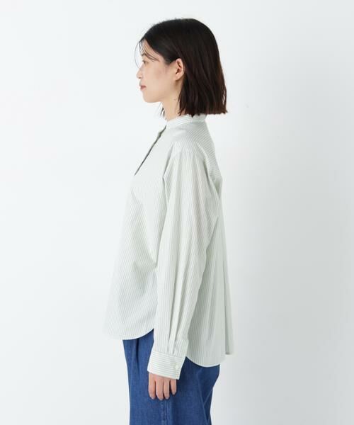 human woman / ヒューマンウーマン シャツ・ブラウス | ◆ドビーストライプレースカラーブラウス | 詳細12