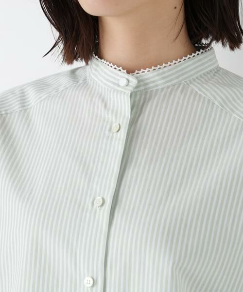 human woman / ヒューマンウーマン シャツ・ブラウス | ◆ドビーストライプレースカラーブラウス | 詳細14