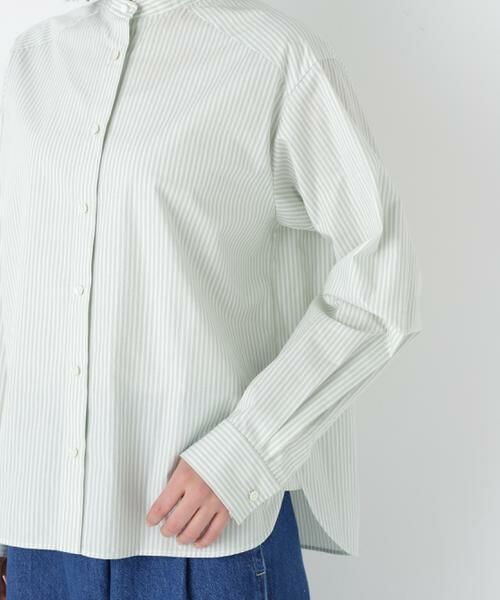 human woman / ヒューマンウーマン シャツ・ブラウス | ◆ドビーストライプレースカラーブラウス | 詳細15