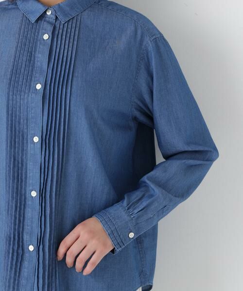 human woman / ヒューマンウーマン シャツ・ブラウス | ◆ライトオンスデニムピンタックブラウス | 詳細10