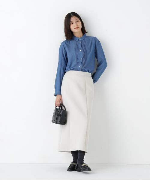 human woman / ヒューマンウーマン シャツ・ブラウス | ◆ライトオンスデニムピンタックブラウス | 詳細3