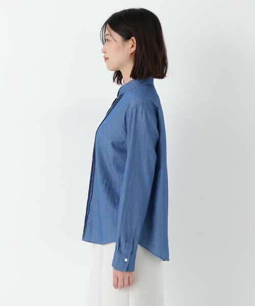 human woman / ヒューマンウーマン シャツ・ブラウス | ◆ライトオンスデニムピンタックブラウス | 詳細7