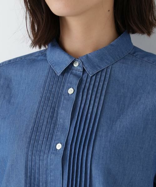 human woman / ヒューマンウーマン シャツ・ブラウス | ◆ライトオンスデニムピンタックブラウス | 詳細9