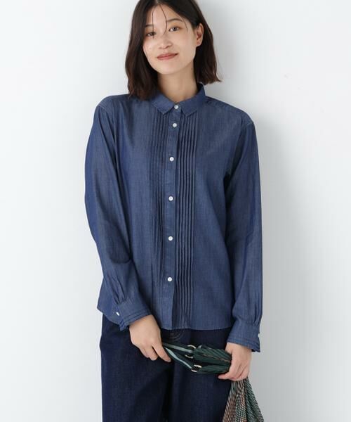 human woman / ヒューマンウーマン シャツ・ブラウス | ◆ライトオンスデニムピンタックブラウス | 詳細16