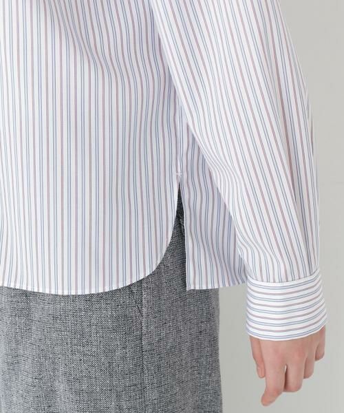 human woman / ヒューマンウーマン シャツ・ブラウス | ◆先染めストライプスタンドフリルブラウス | 詳細8